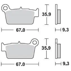 PLAQUETTES DE FREIN ARRIERE BRAKING SUZUKI RMX 450 10/14