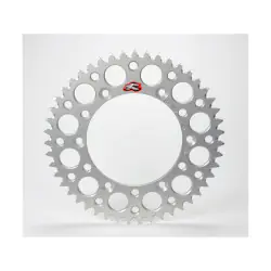 Couronne RENTHAL Ultralight™ 50 dents alu anti-boue pas 420 type 189U anodise argent Honda CR-85petites roues 03-04