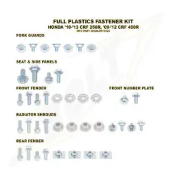 Kit vis complet de plastiques Bolt Honda CRF450 09-12