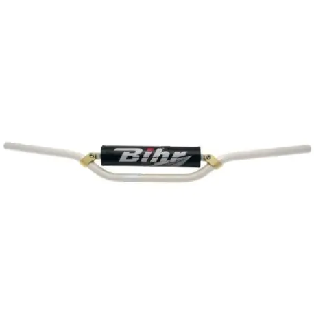 GUIDON MX ONE BIHR ALU 22.2mm ET MOUSSE CR CRF 125 250 450 BLANC