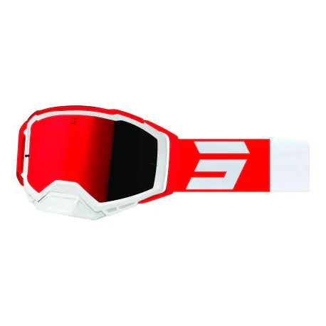 LUNETTES MASQUE MOTO CROSS SHOT RACEGEAR CORE BLANC ROUGE