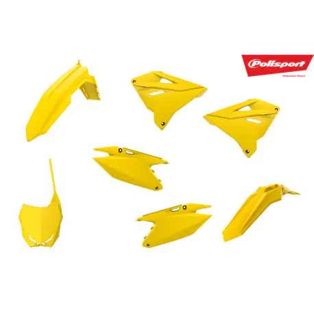 KIT PLASTIQUES COMPLET POLISPORT JAUNE RM 125-250 01/08