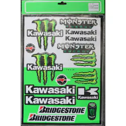 PLANCHE 40 cm X29 cm STICKERS AUTOCOLLANT KIT PLANO KAWASAKI MONSTER