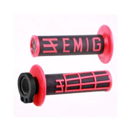 POIGNEES LOCK-ON-ODI EMIG V2 GRIS/NOIR SEMI-GAUFRE 4 TEMPS 