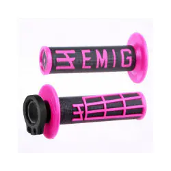 POIGNEES LOCK-ON-ODI EMIG VERSION FLUO V2 NOIR/BLEU SEMI-GAUFRE 4 TEMPS 