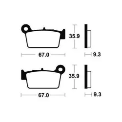 PLAQUETTE DE FREIN ARRIERE MO104 LOISIR BENDIX YAMAHA YZ 125 98/02