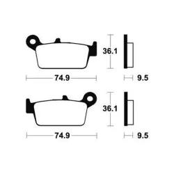 PLAQUETTE DE FREIN AVANT MOR194 COMPETITION BENDIX YAMAHA YZ 125 92/02