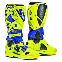 BOTTES SIDI CROSSFIRE 2 SRS JAUNE FLUO BLANC BLEU TAILLE 44